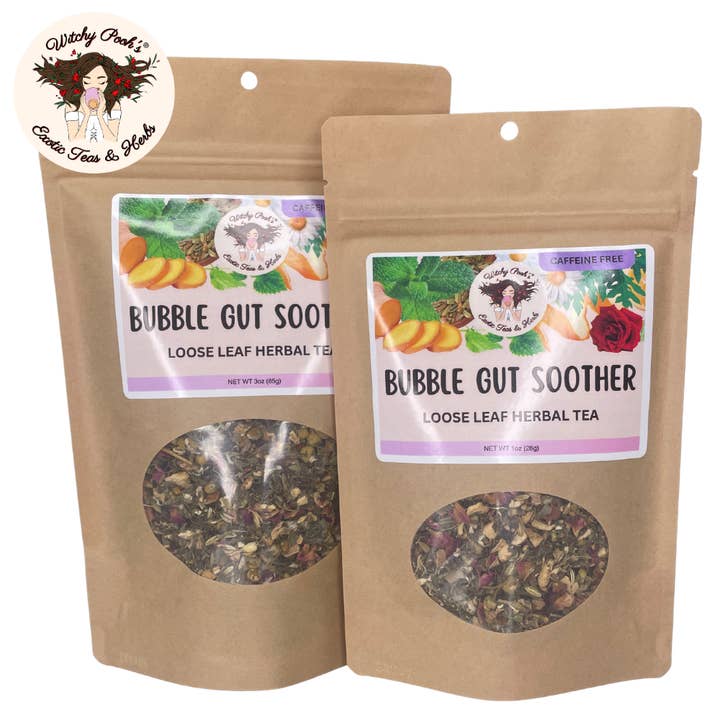 Chá de Ervas Soltas para Alívio do Estômago da Bruxa Pooh por atacado de Witchy Pooh's Exotic Teas & Herbs