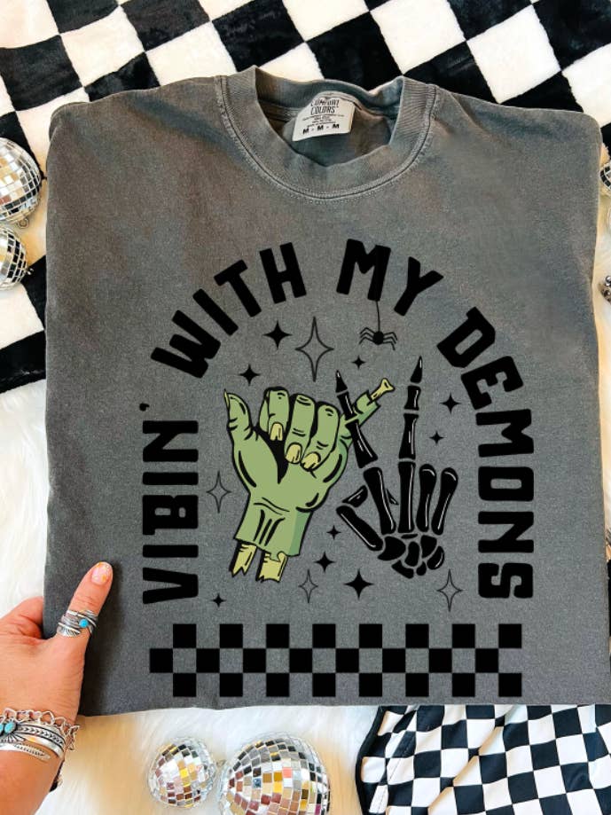 Vibin' With My Deamons - Comfort Color Pepper for wholesale by THE LATTIMORE CLAIM