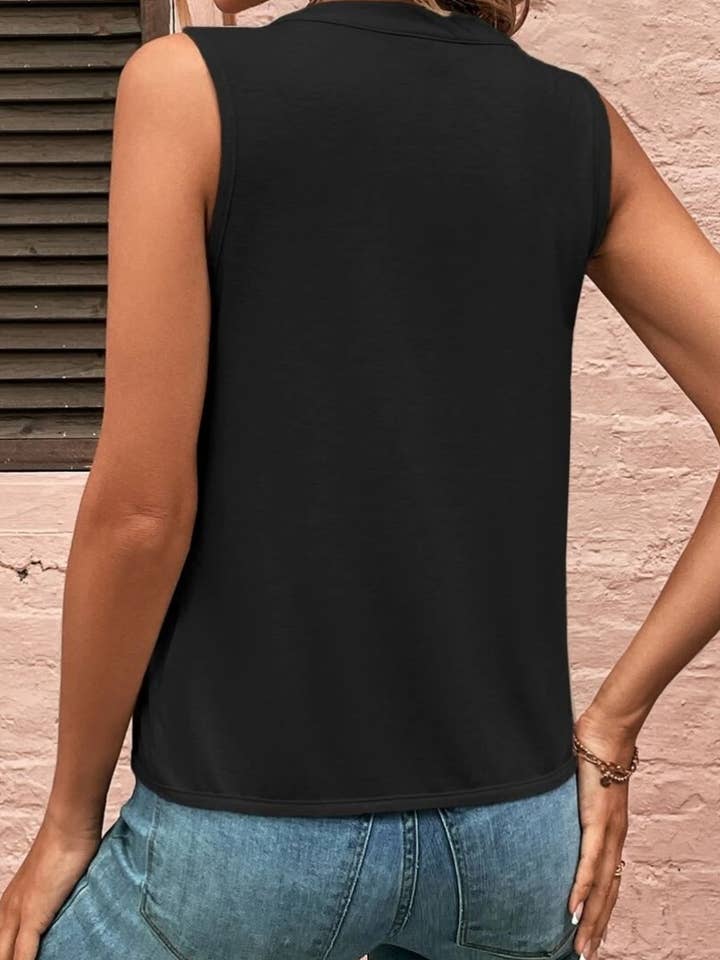 NINEXIS - Wholesale Blouse - Women's - CWOV0331_SUMMER FASHION PLEATED V-NECK TANK TOP