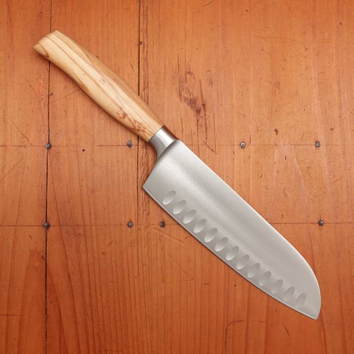 Bernal Cutlery - Wholesale Kitchen/Utility Knife - Friedr Herder Madera 6" Santoku Forged Stainless Olive 1/2 Bolster1