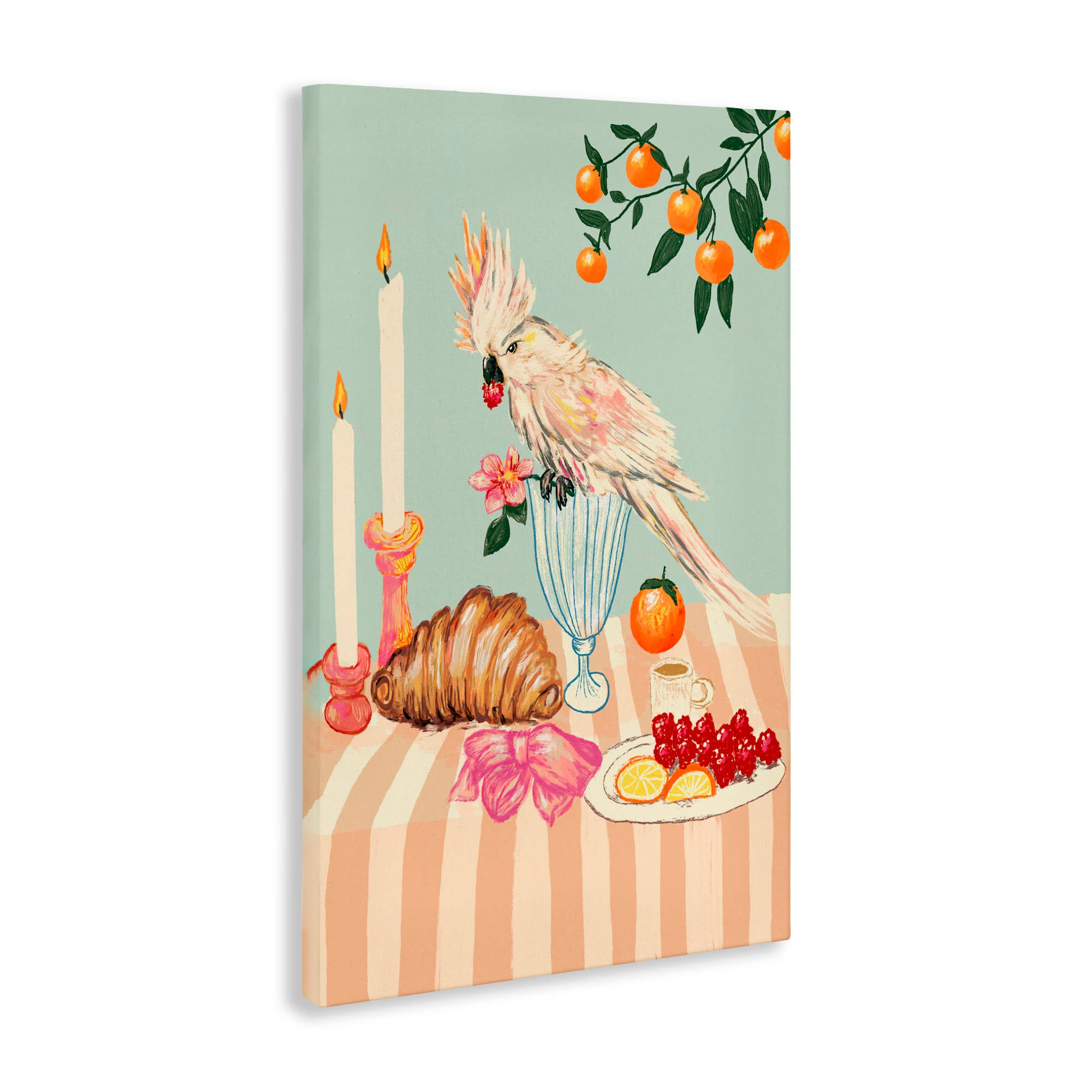 Stupell Industries - Wholesale Canvas Art - Breakfast With Cockatiel Bird Canvas1