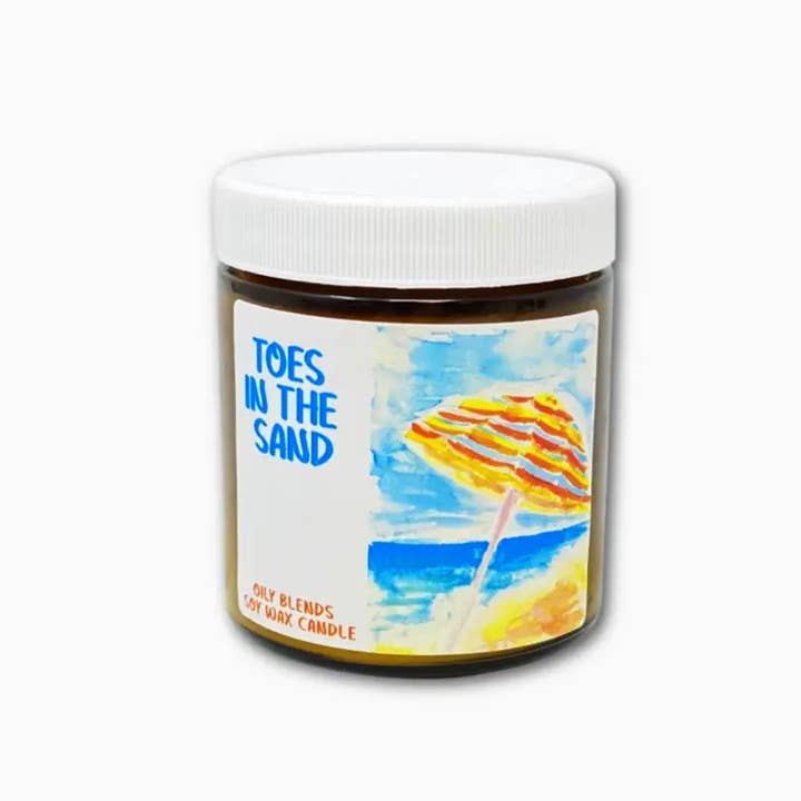 Oily Blends - Wholesale Jar/Filled Candle - Toes in the Sand Summer Small Soy Candle - 25 Hour Burn Time