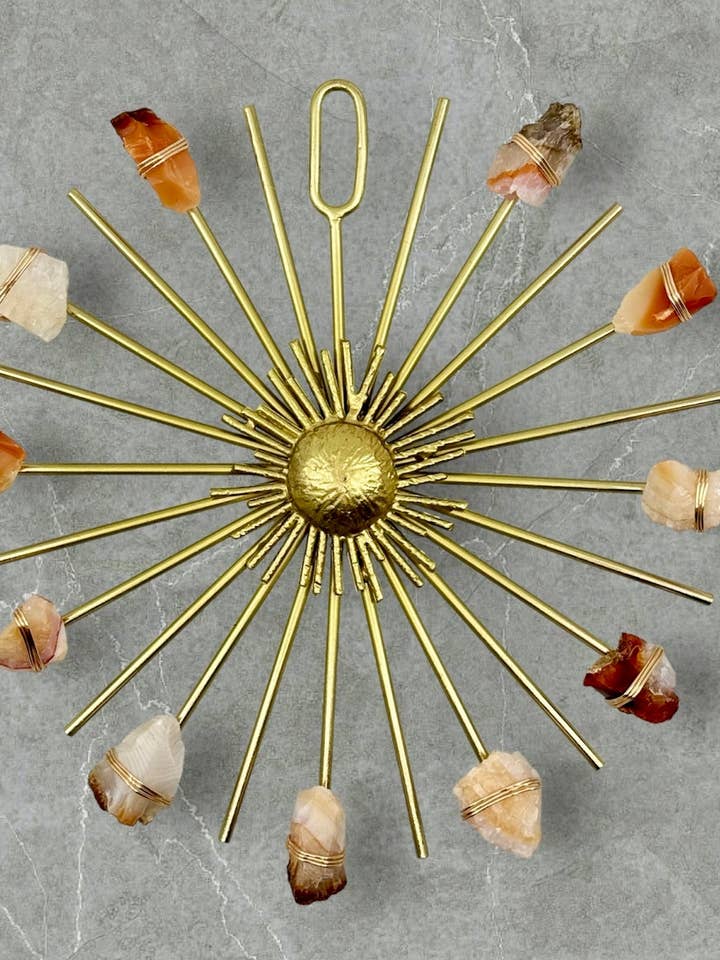 Carnelian Sunburst Crystal Grid – Healing & Manifestation for wholesale by Ariana Ost