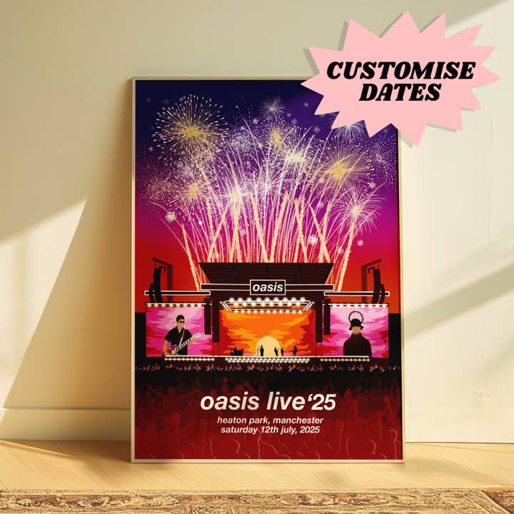 Customisable Oasis Mania UK Tour Stage Art Print for wholesale by Laura Frances Heitzman