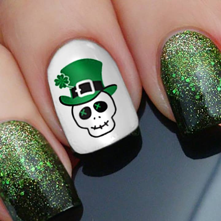 Moon Sugar Decals - Venta al por mayor Decoración/pegatinas de uñas - Calaveras del Día de San Patricio #3 - Calcomanías para decoración de uñas1