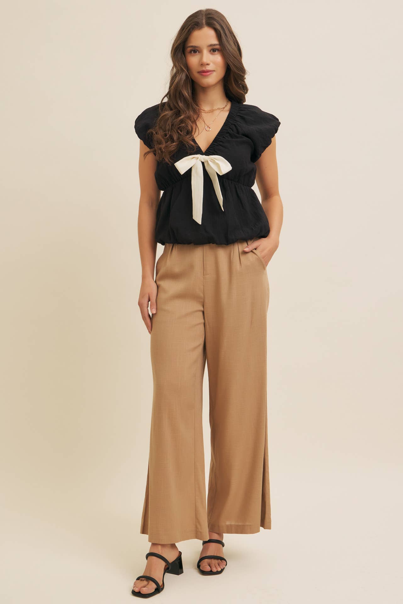 in february - Wholesale Pants - Women's - MINIMALIST MUSE DRAPEY WIDE-LEG LINEN TROUSERS14
