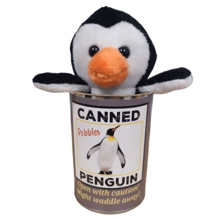 Canned Gifts - Wholesale Knuffels - Kinderen en baby - Pebbles the Canned Penguin Knuffeldierknuffel met grappen