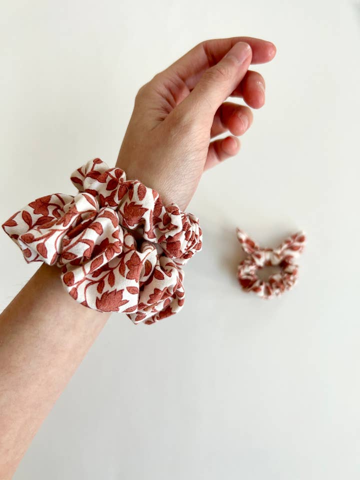 Maple Floral Scrunchies & Hair Accessories, Multiple Sizes for wholesale by Hand Stitched In Love