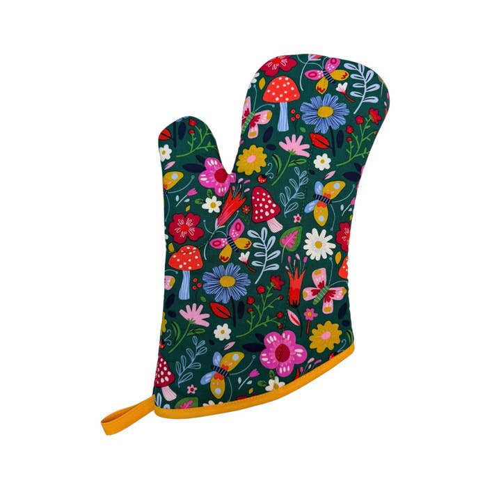 Floral Mushroom Oven Mitt for wholesale by Collisionware