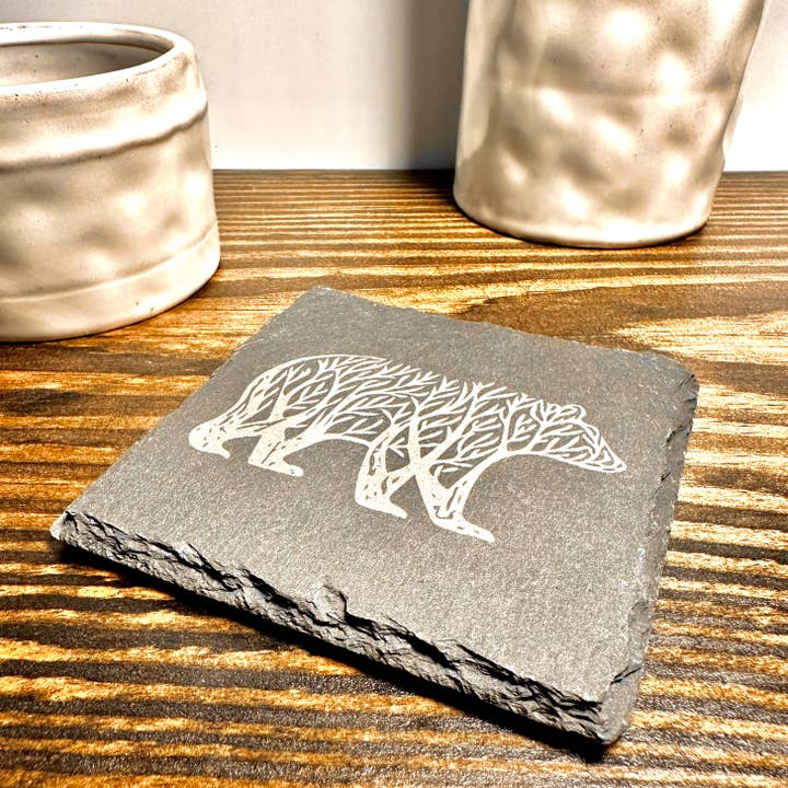 Bear Tree Slate Coaster for wholesale by Mountain Maryland Trading Post