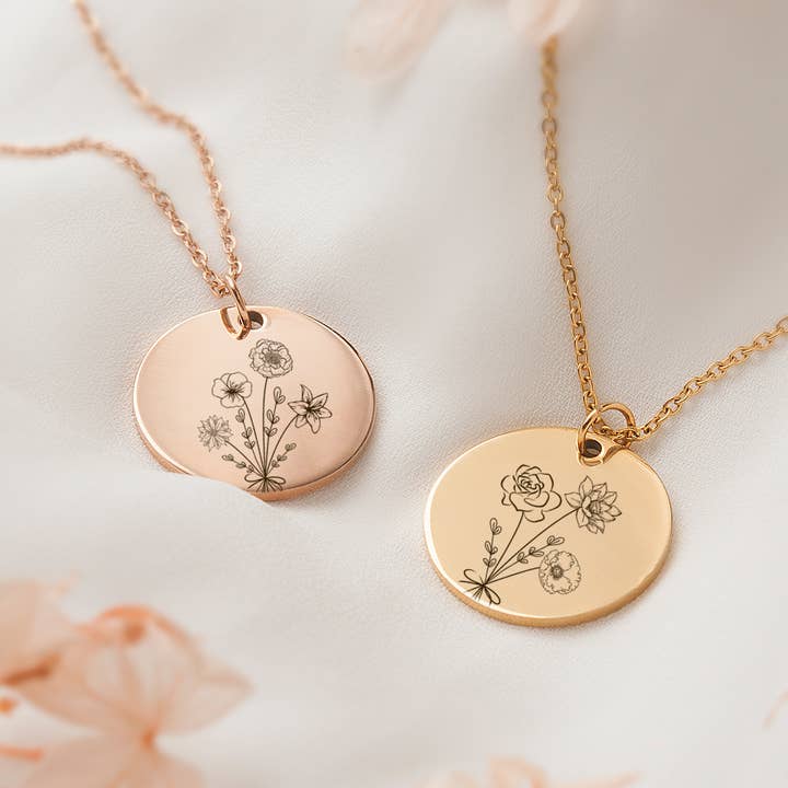 Anavia - Wholesale Pendant/Charm Necklace - Personalized Birth Flower Mother's Day Gift for Mom Jewelry