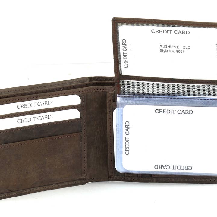 Antique Leather Bi Fold Wallet Style : 8004 for wholesale by Leather Impressions Inc