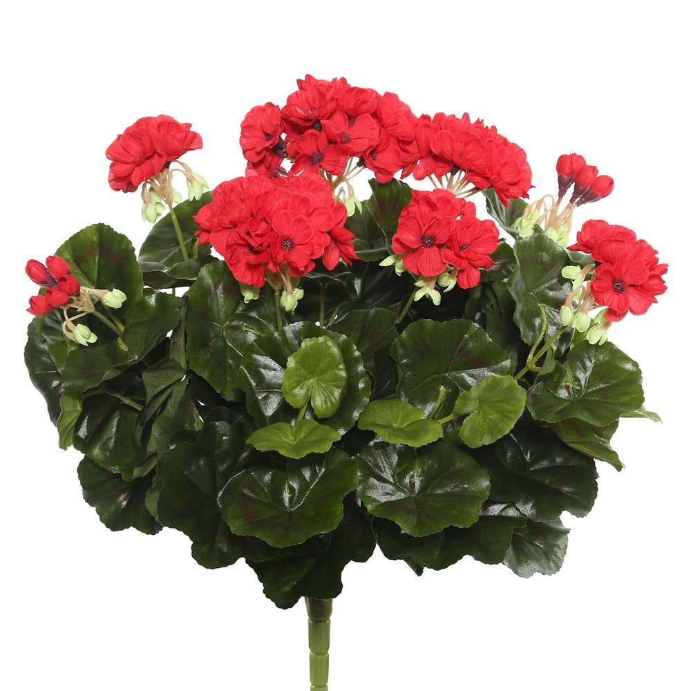 Vickerman 17.5" Red Geranium Bush for wholesale on Faire0