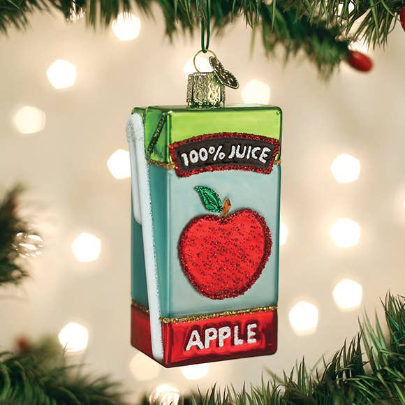 Apple Juice Box Ornament for wholesale by Old World Christmas
