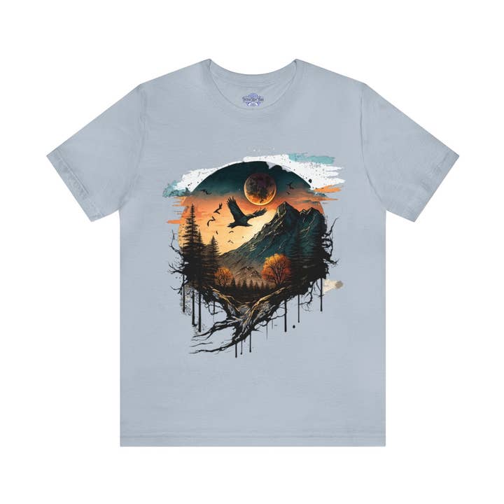 Eagle Flying Moon Nature Shirt voor wholesale door Victorholistics