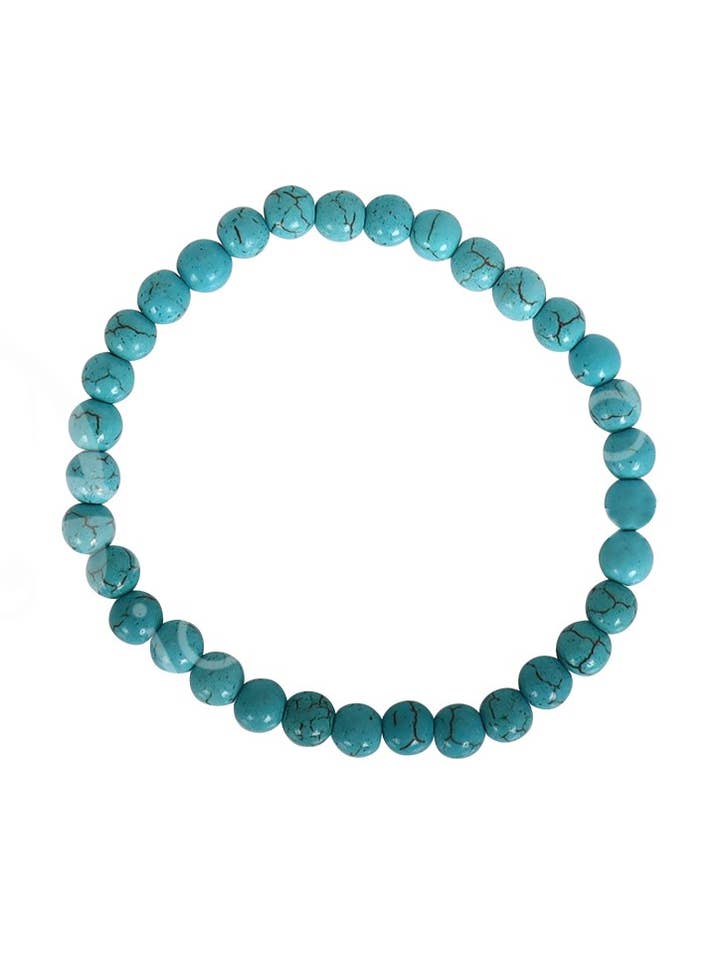 (PC)ARMBÅND - TURKIS, SYNT. (5-6 MM) 7,15 til 7,25" for engroshandel hos Oceanic Linkways Inc