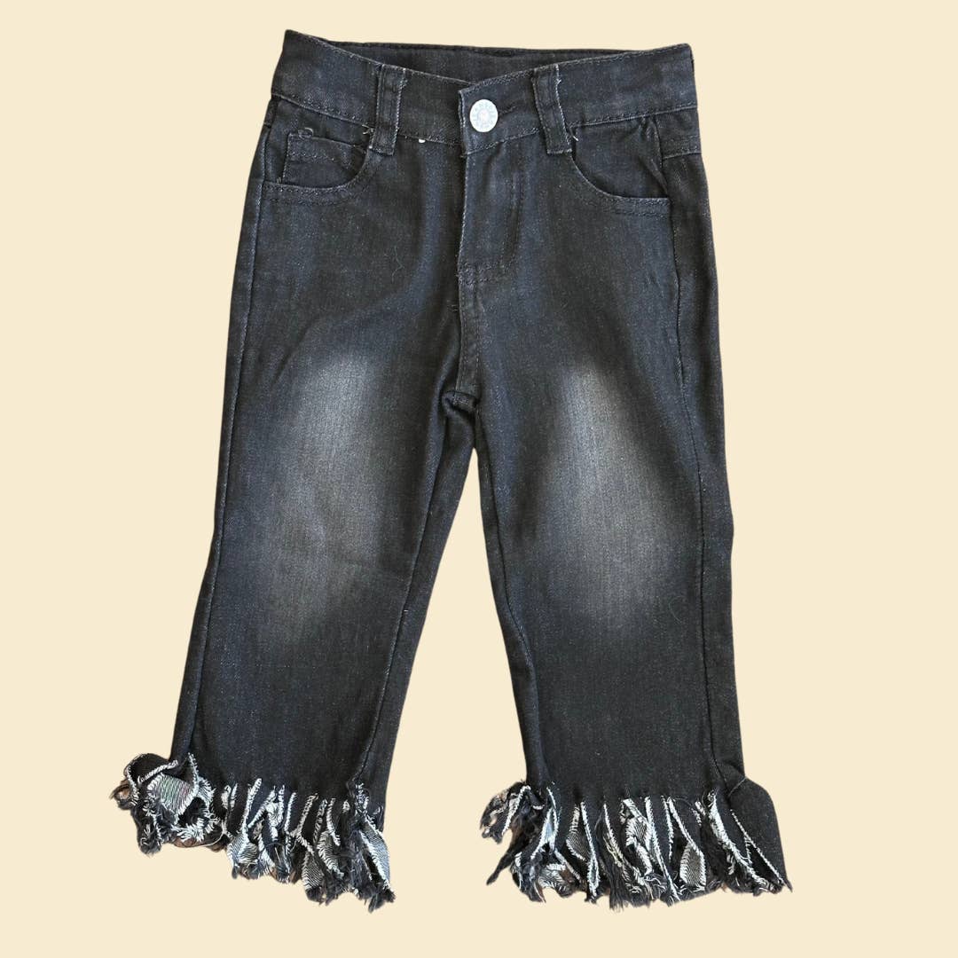 Cowpuncher Babe - Wholesale Jeans - Kids - Black Fringe Jeans