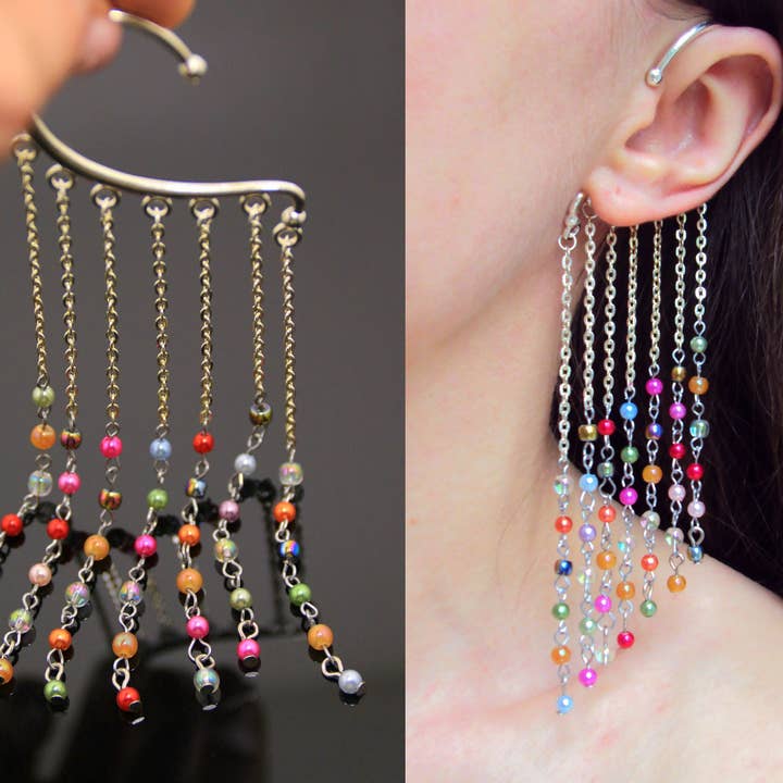 Flerfarvet øremanchet, ikke gennemboret manchetter, erklæring cosplay for engroshandel hos SomeBijoux4You