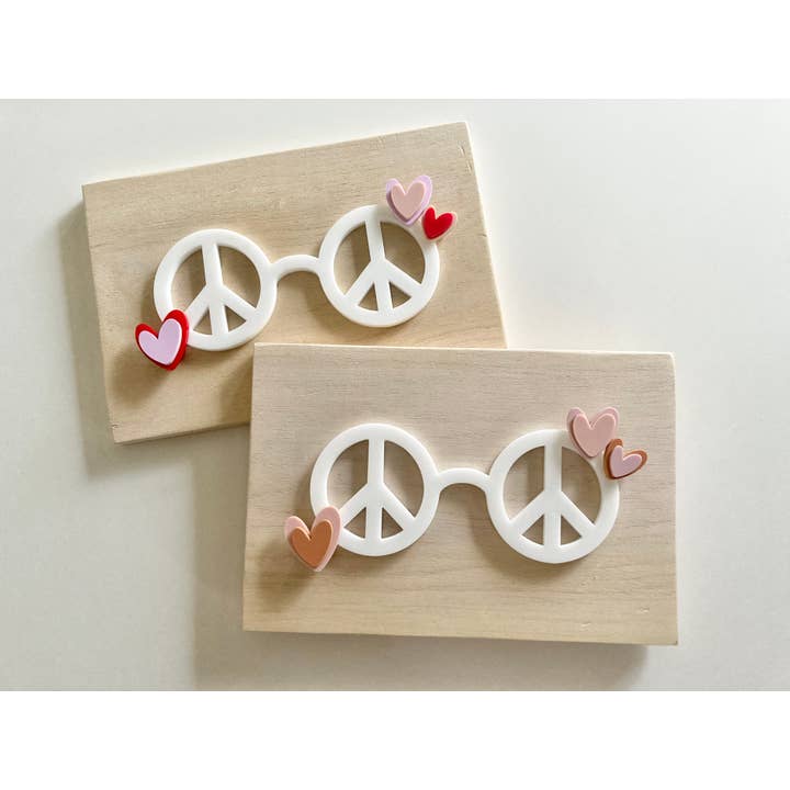 Love Peace Sign Glasses for wholesale by Cope and Co Custom Signs