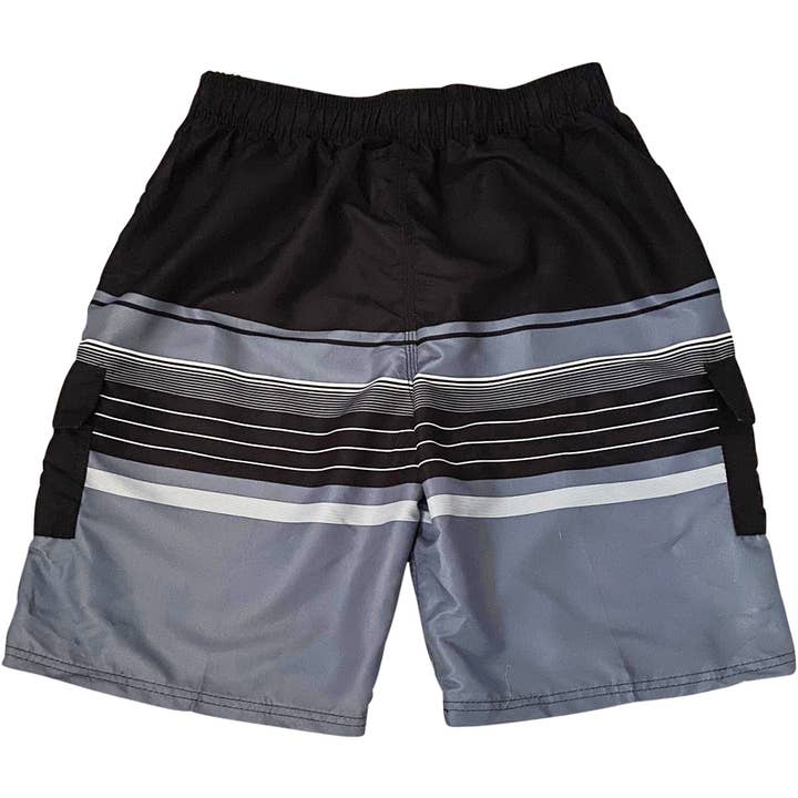 Eastern Off Price - Wholesale Swim Shorts - Men's - Norty Mens Cargo Swim Suit Trunks 42283 Black