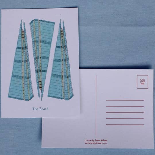 The Shard - Illustrated Postcard for wholesale by Emma Holmes Art