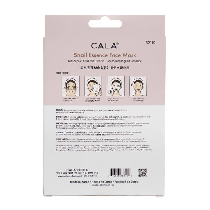 PINEAPPLE Beauty – Máscara facial por atacado – CALA 67119 Máscaras Faciais de Essência de Caracol 5 Folhas - Conjunto de 63