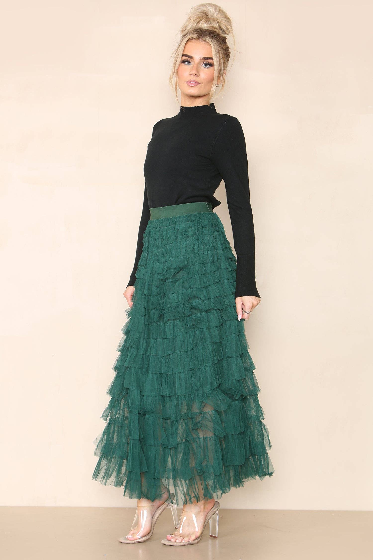Kurt Muller – wholesale Skirt – Women’s – Tulle Frill Layered Mesh Skirt2
