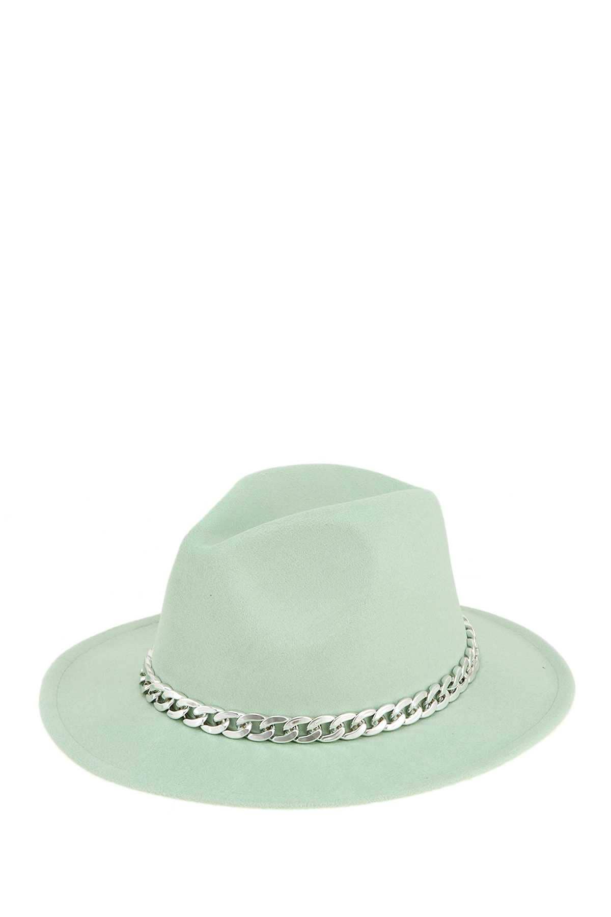 anbfashion - Wholesale Fedora - Women's - Cuban Chain Accent Fedora Hat 52026