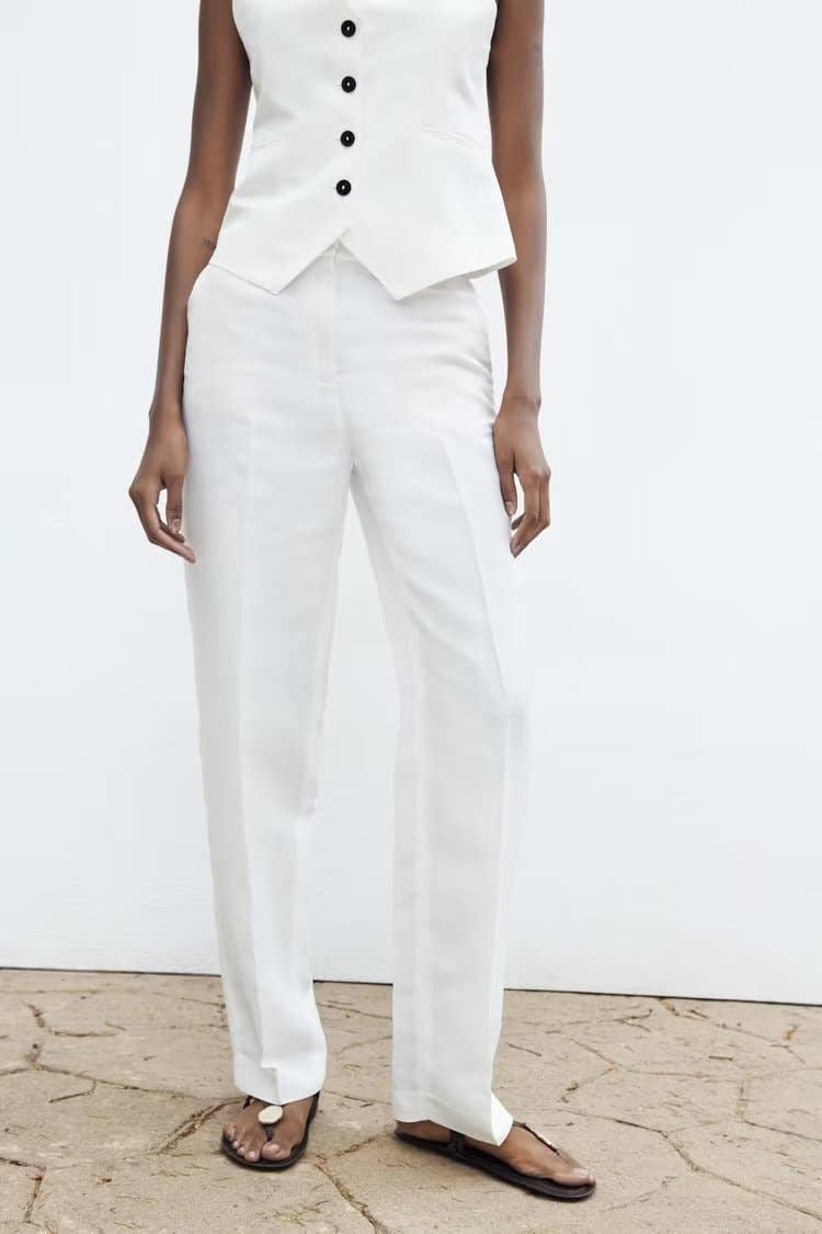 Marayn - Wholesale Suit Set - Women's - Linen Suit Set Blazer Vest and Trousers  Chic Export39