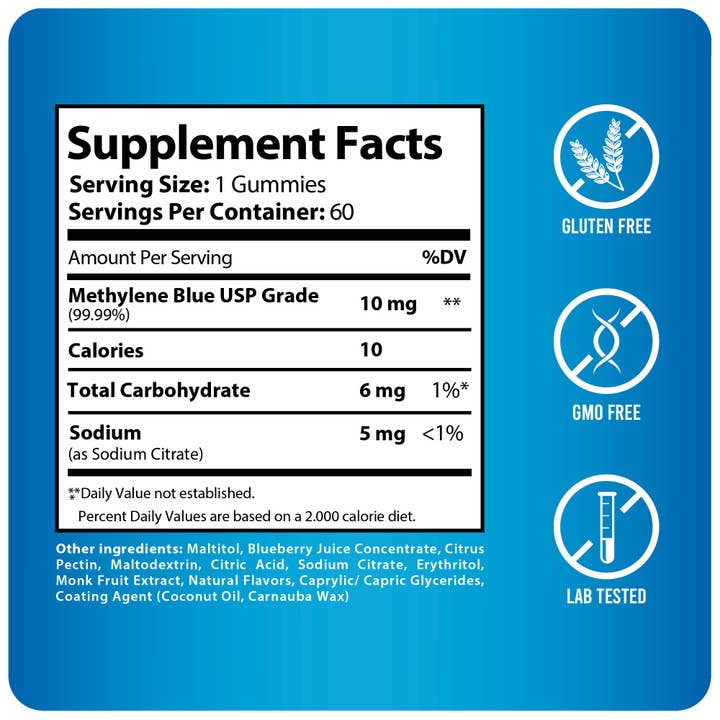 HARMONIFY - Wholesale Oral Supplement/Vitamin - Methylene Blue Gummies 1000 mg – USP Grade | Brain & Mitochondrial Support | 60 Days Supply7