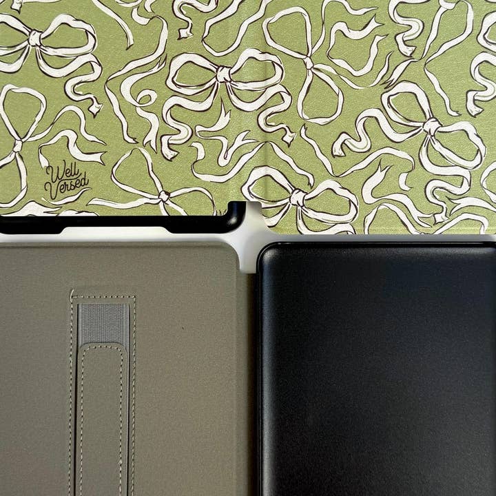 Well Versed Goods - Wholesale Book Cover - Green Bows Kindle Case - E-Reader Case