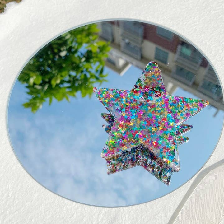 ACCITY - Wholesale Hair Clip - Women's - Y2K Star Hair Claw - Colorblock Dopamine Style_CWAHA05683