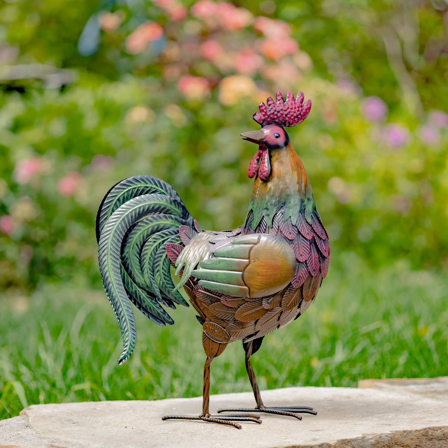 Zaer Ltd. International - Wholesale Outdoor Ornament/Decor - Galvanized Iron Rooster Figurines- 6 Assorted Styles3