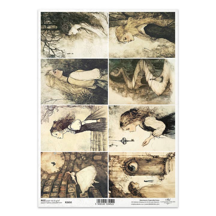 rice paper for decoupage R2650 - Alice's Magic - staircase for wholesale by ITD Collection