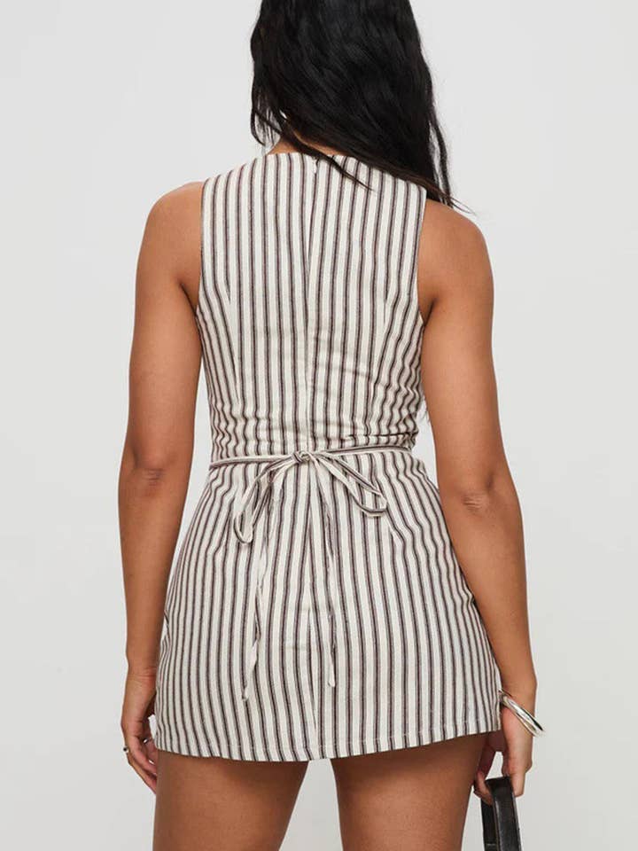 Mccolin - Wholesale Dress - Women's - Striped Sleeveless Casual Dress4