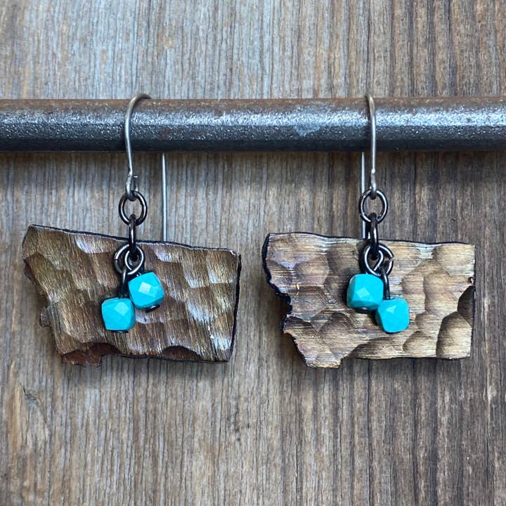 In Love with Montana Turquoise Earrings for wholesale by Cool Water Jewelry