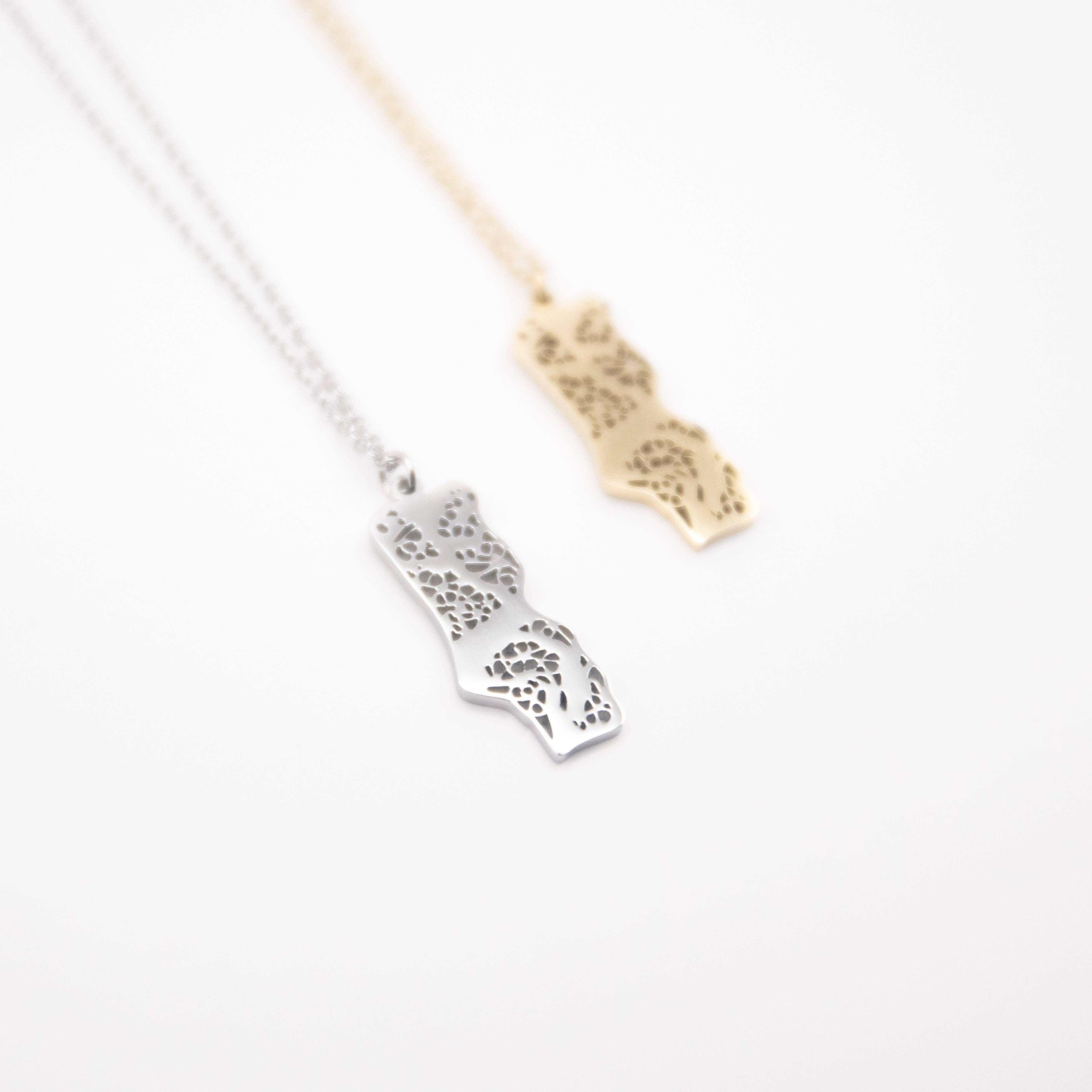 Casa Sofia - Wholesale Pendant/Charm Necklace - "Portugal Map" necklace in stainless steel5