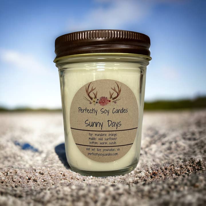 Sunny Days 8oz Soy Wax Candle for wholesale by Perfectly Soy Candles