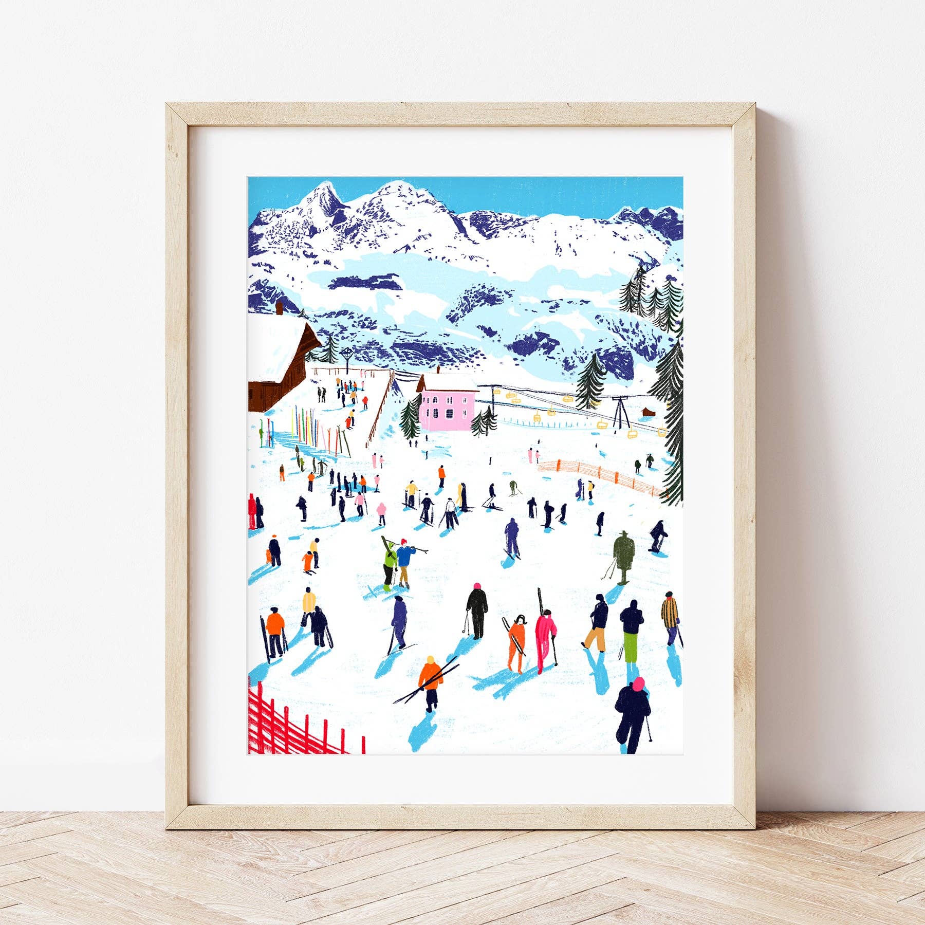 La Petite Épicerie – Engroshandel DIY-hobbysæt – Mal efter nummersæt - Skiløb blandt bjerge1