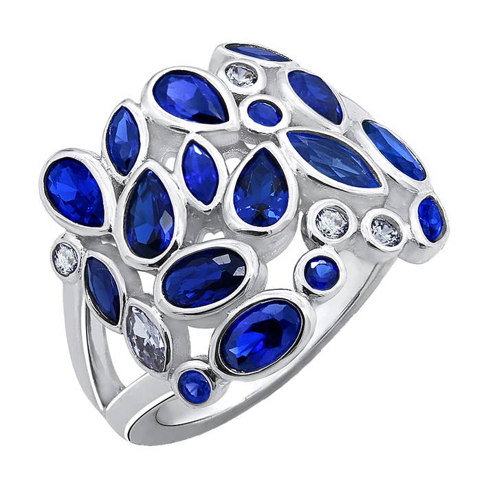 Sapphire-Spinel Mix Cocktail Ring for wholesale by Diamonbliss