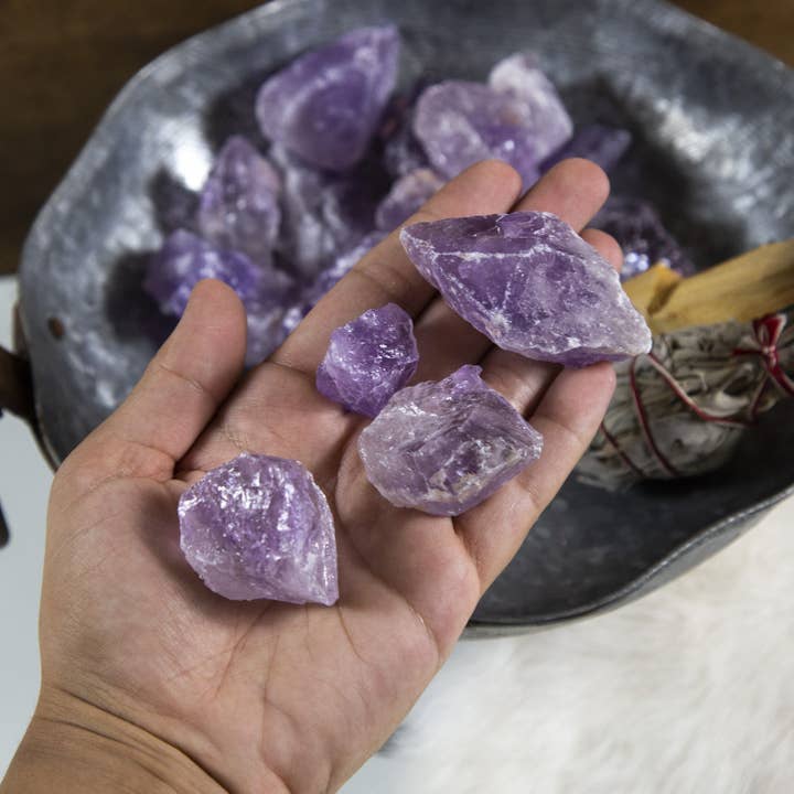 Pedaços de pedras ásperas de ametista - saco de 1 lb - Pedaços crus de pedra áspera (TS-161) por atacado de Rock Paradise