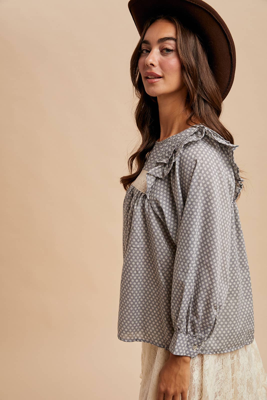 In Loom - Wholesale Blouse - Women's - PINTUCK SMOCK LONG SLEEVE BLOUSE3