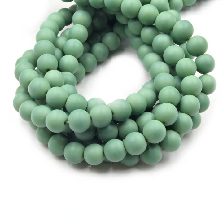 Only Beads – wholesale Beads – Indian Glass Beads | 10mm Matte Round Shaped Indian Beach Glass Beads | Purple Blue Green Available