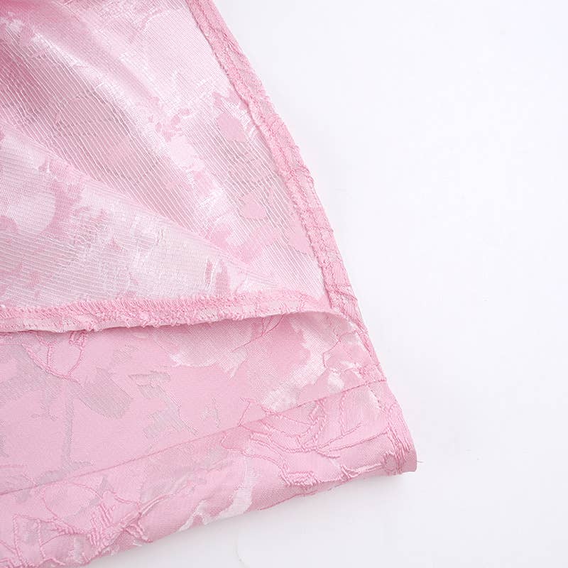 Rosa Clothing - Wholesale Dress - Women's - Jacquard satin swing cami dress3