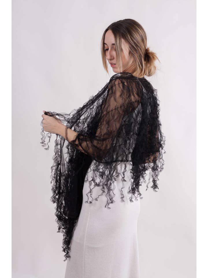 MR Complements - Wholesale Poncho - Women's - Montecarlo Party Tulle Shawl2
