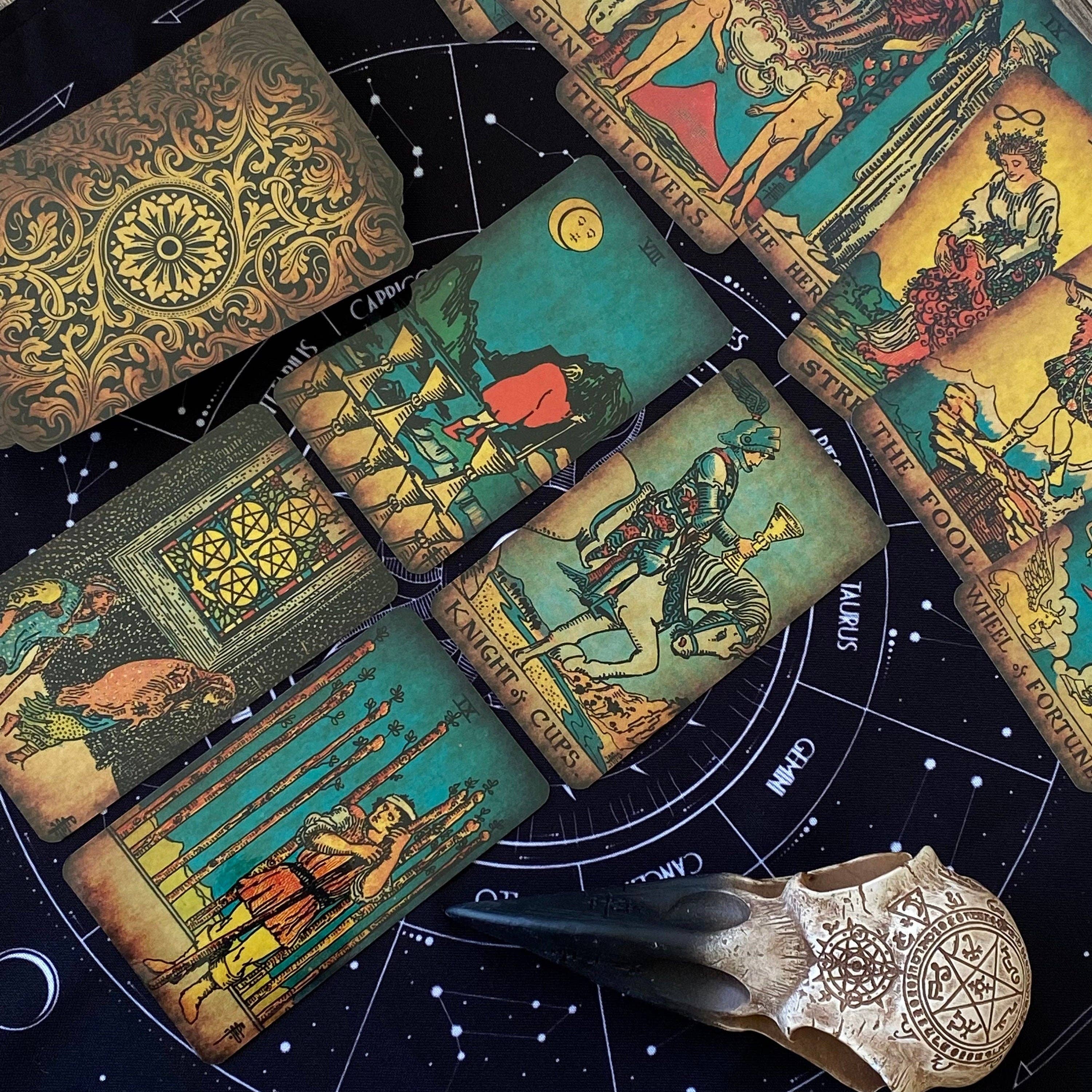 DarkForestLTD - Vente Cartes de tarot - Jeu de tarot vintage sans bordure The Rider Waite1