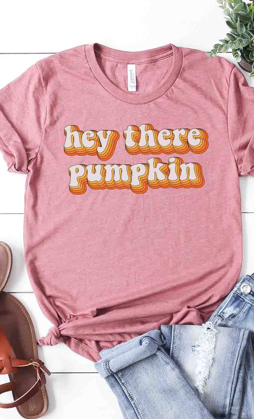 Kissed Apparel - Wholesale T-Shirt (Graphic) - Women's - Retro Hey There Pumpkin Graphic Tee2