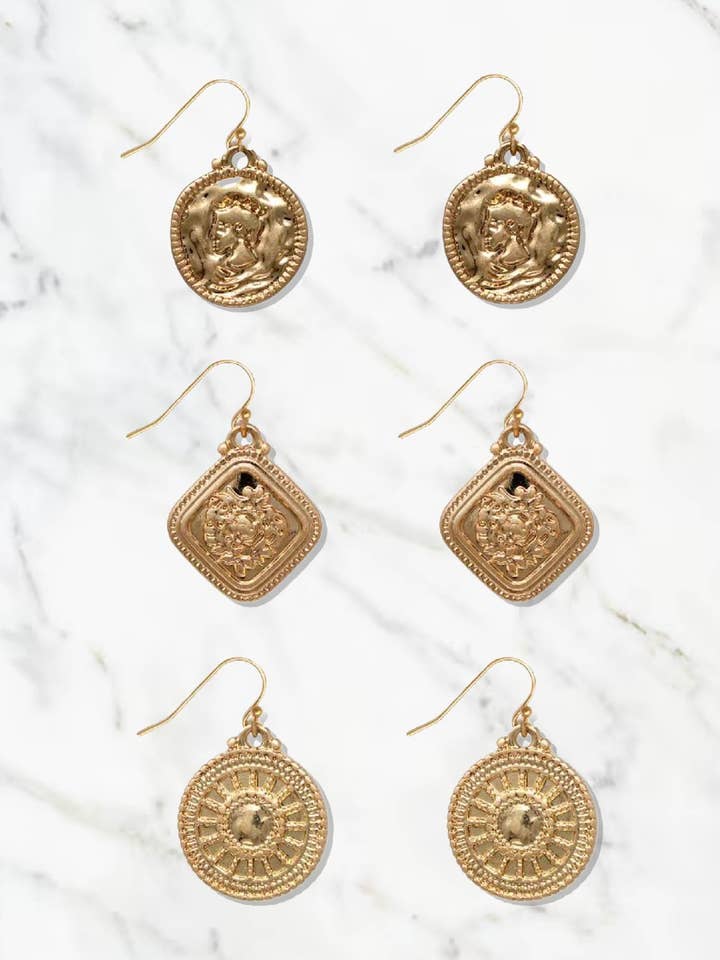 Shannon Earring Set Gold for wholesale by Dylan Designs