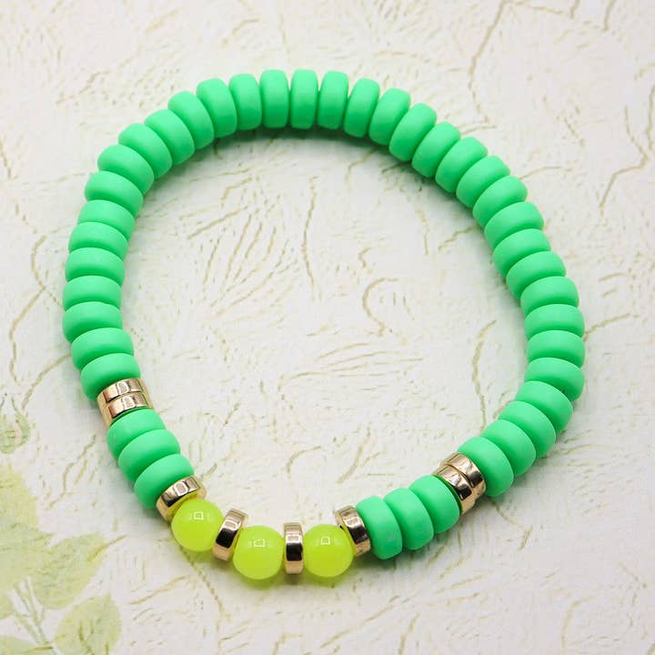 Impala - Wholesale Beaded Bracelet - Baily neon green bracelet0