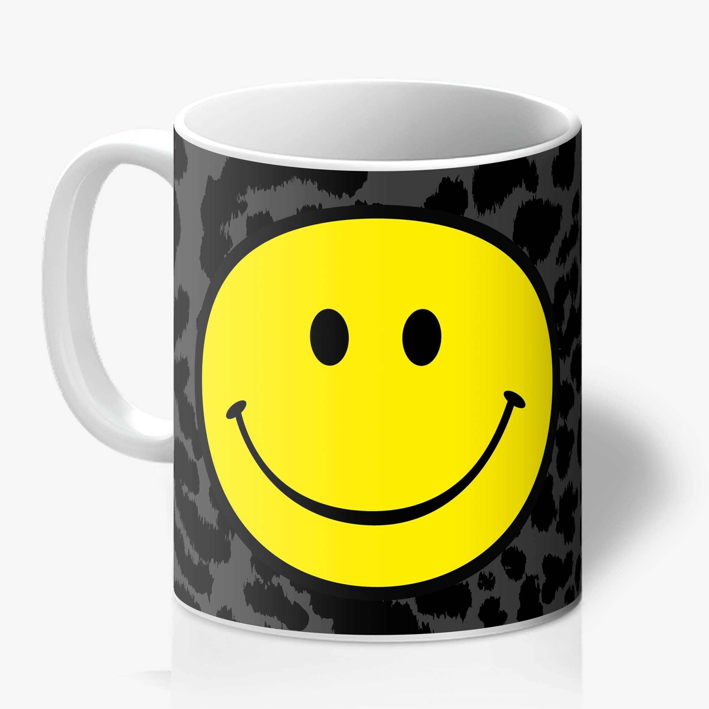 Love Frankie - Wholesale Coffee Mug - Leopard Print Smiley Face Mugs - 3 Colours Available2